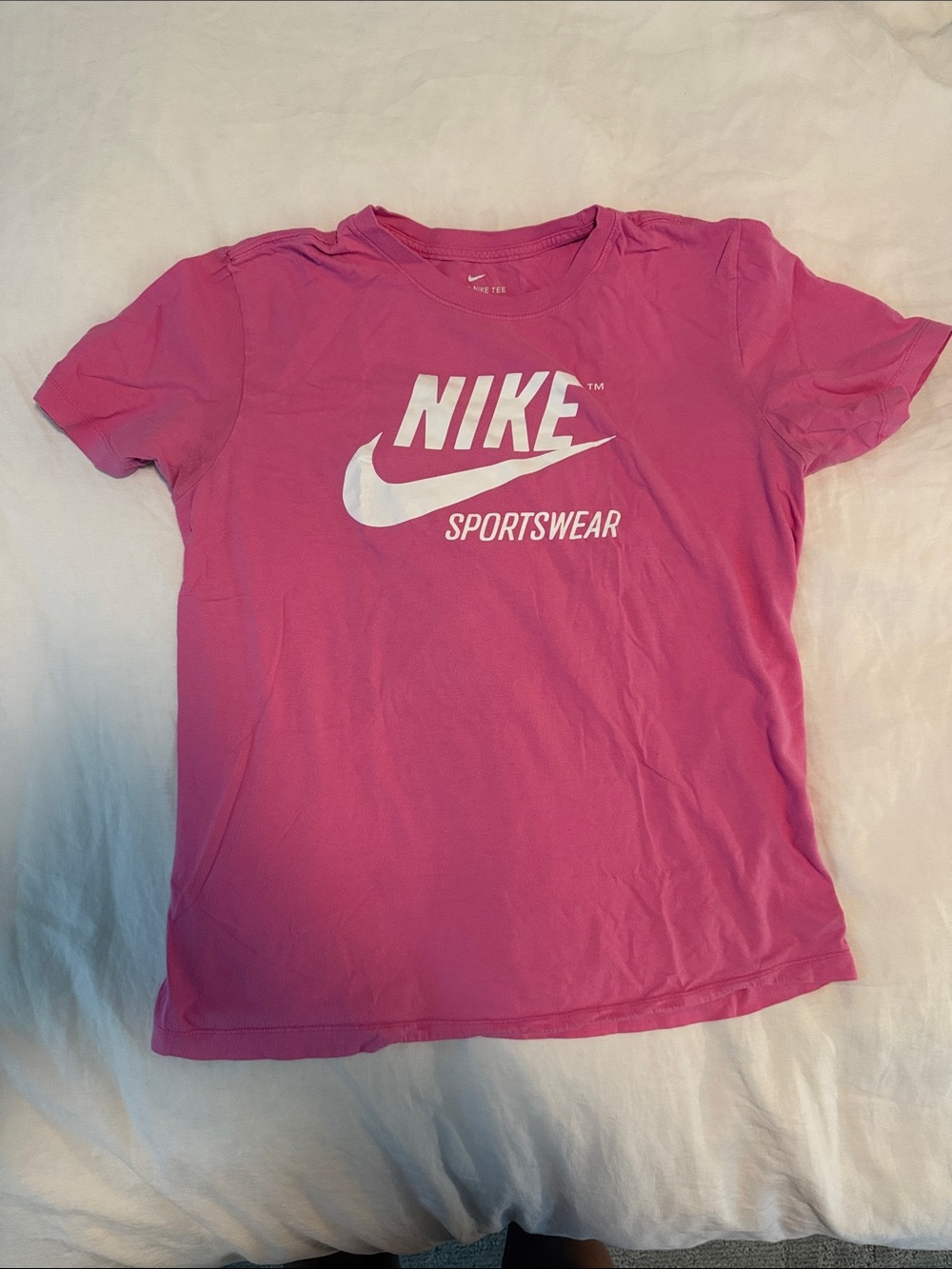 The Nike Tee Pink Sportswear Logo Short Sleeve Tee